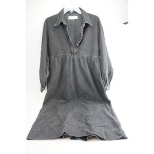 Anthropologie SWK Seen Worn Kept Denim Dress Women UK 10 Black Long Sleeve